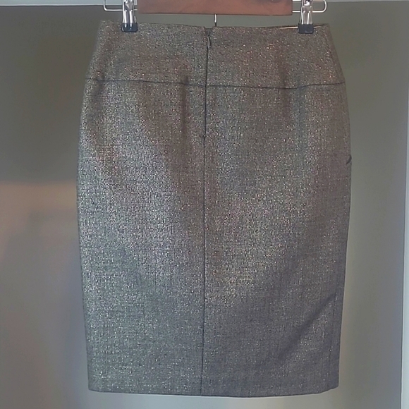 J.Crew Wool Metallic Box Pleat Pencil Skirt Women’s 0 Gray Gold - Picture 3 of 17